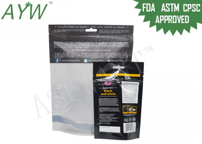 Zip Top Recycle Dog Food Bags Waterproof , Plastic Pet Food Packaging Bags With Cartoon Pattern