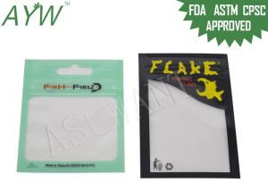 Lapèch atir sak manje bèt kay ak fenèt vizib reclosable postal fèmen