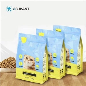 Resealable mylar ziplock sak plastik pou manje chen chat
