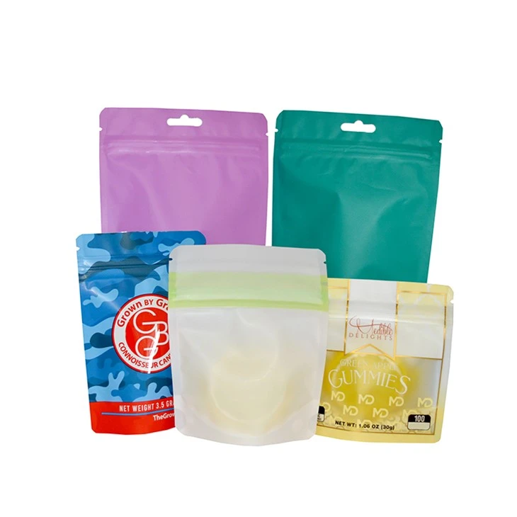 Plastik laminated papye mylar kanpe sak ak zip pou tablèt / kapsil / grenn anbalaj sak