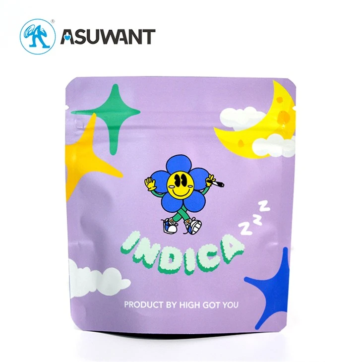 1 Gram Resealable Zipper Smell Proof Mylar Bags With Lock For Cookies Marijuana Cannabis