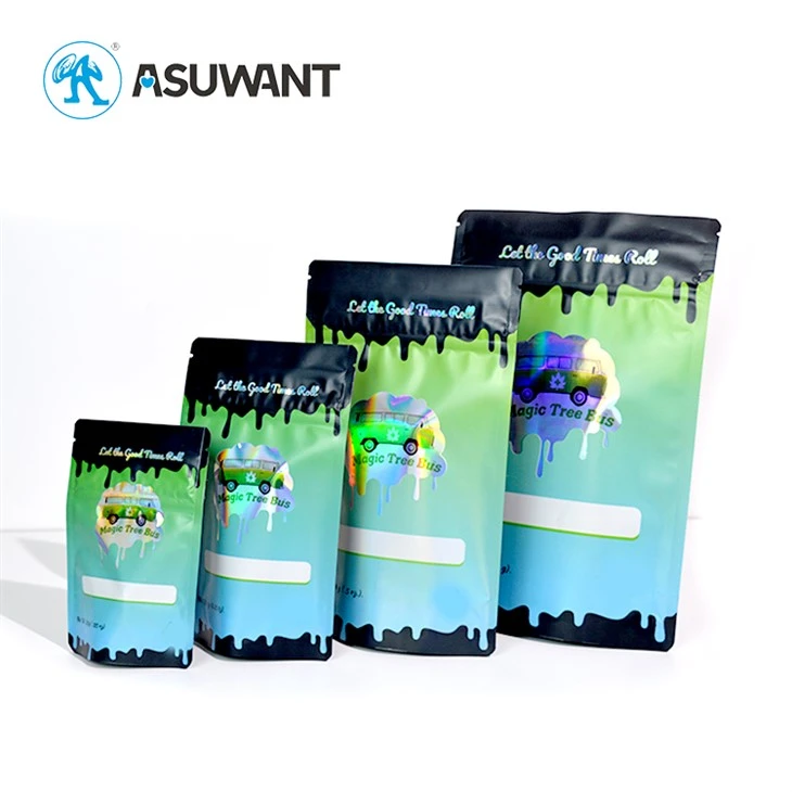 Small Edible Tobaco Hemp CBD Weed Stand Up Pouch
