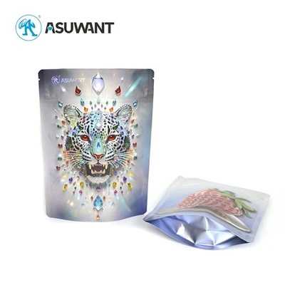 Custom fleksib plastik anbalaj sak BRC Digital Enpresyon Sèvis Spot Gloss Spot UV 3D Relief leve UV efè